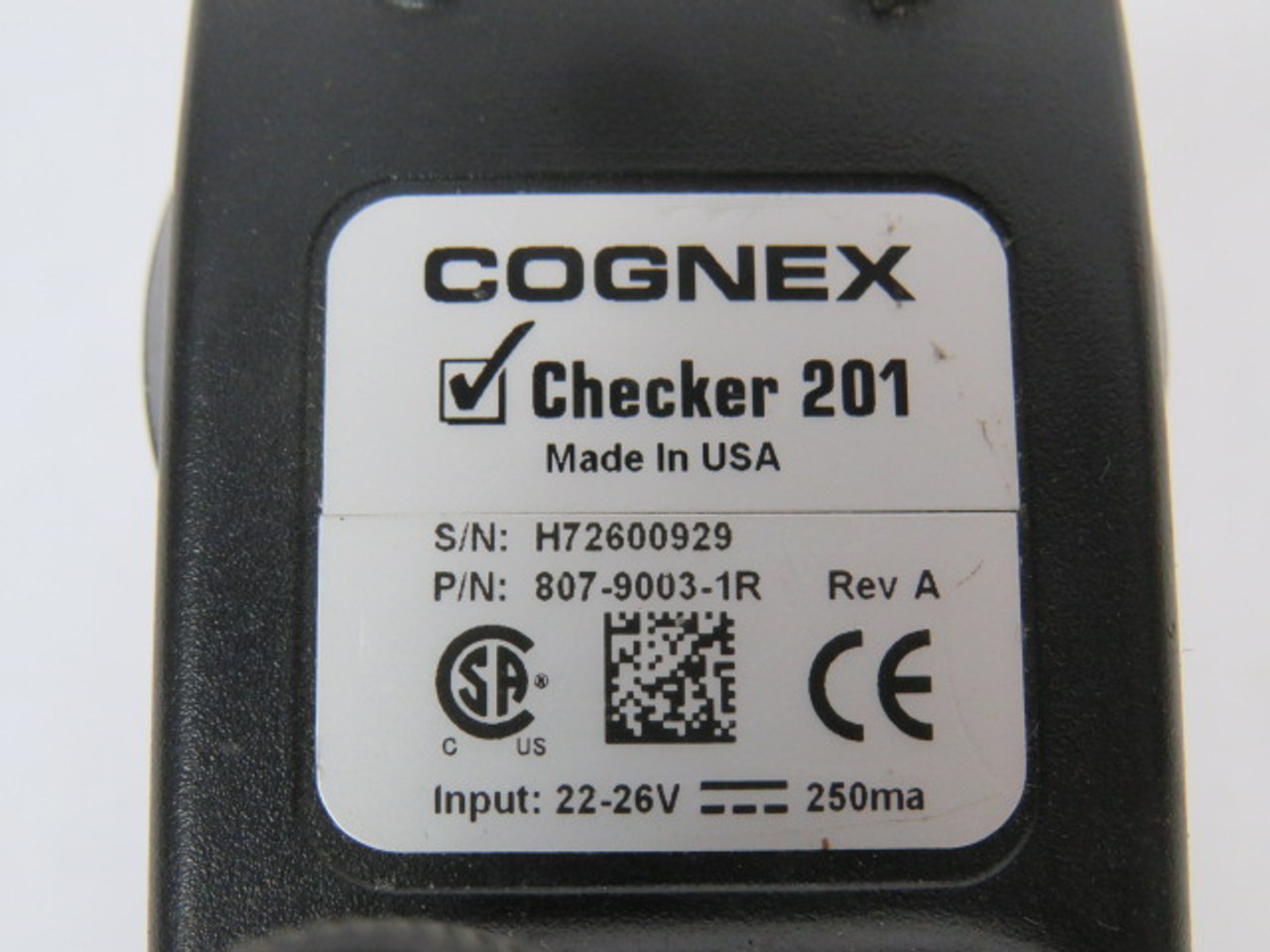 Cognex 807-9003-1R Rev A Vision Sensor Checker 22-26V 250mA USED