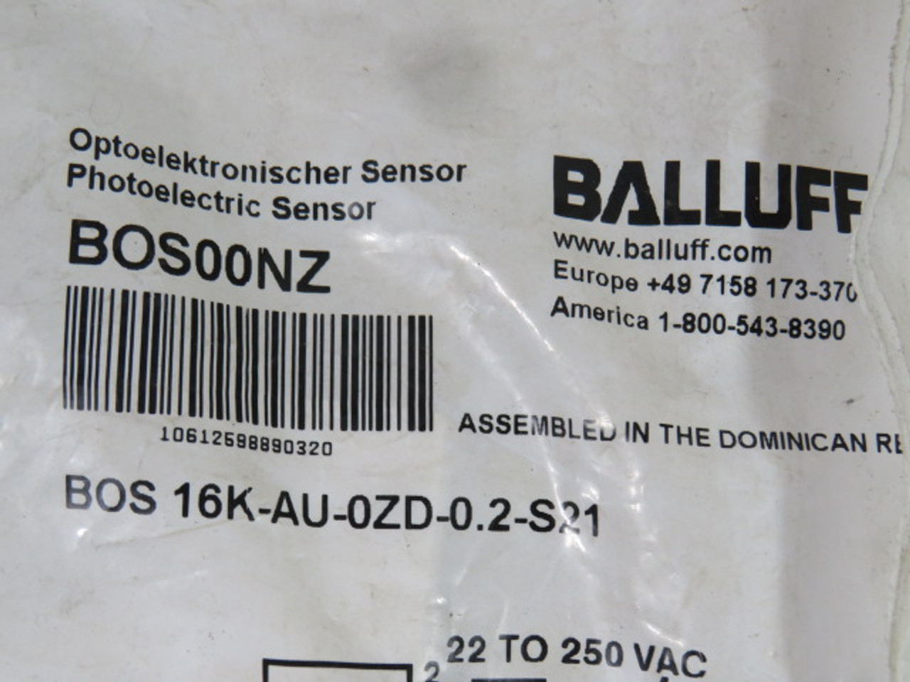 Balluff BOS-16K-AU-0ZD-0.2-S21 Photoelectric Sensor 5M Retroreflective ! NWB !