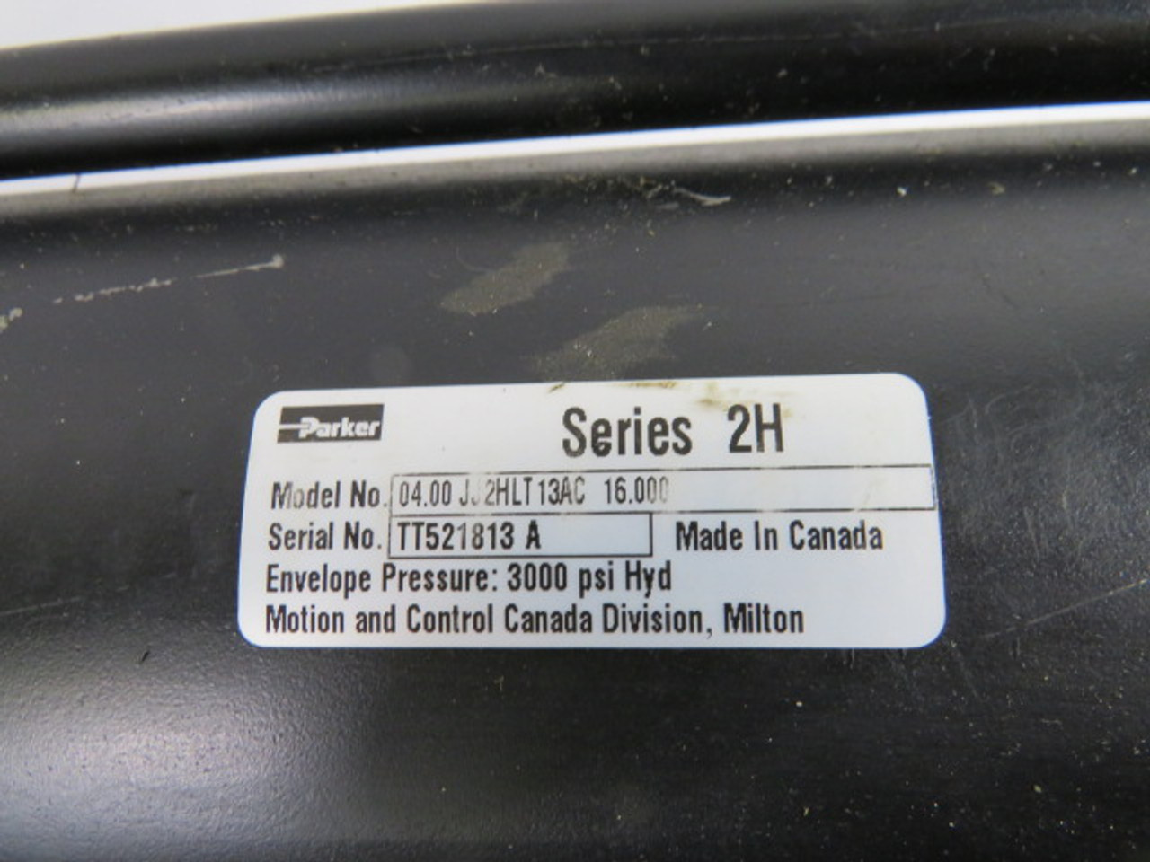 Parker 04.00-JJ2HLT13AC-16.000 Air Cylinder 3000PSI USED