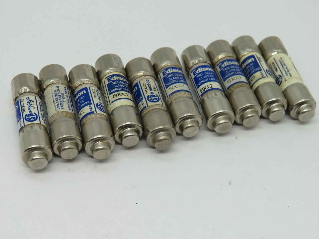 Edison EDCC2 Time Delay Fuse 2A 600V Lot of 10 USED