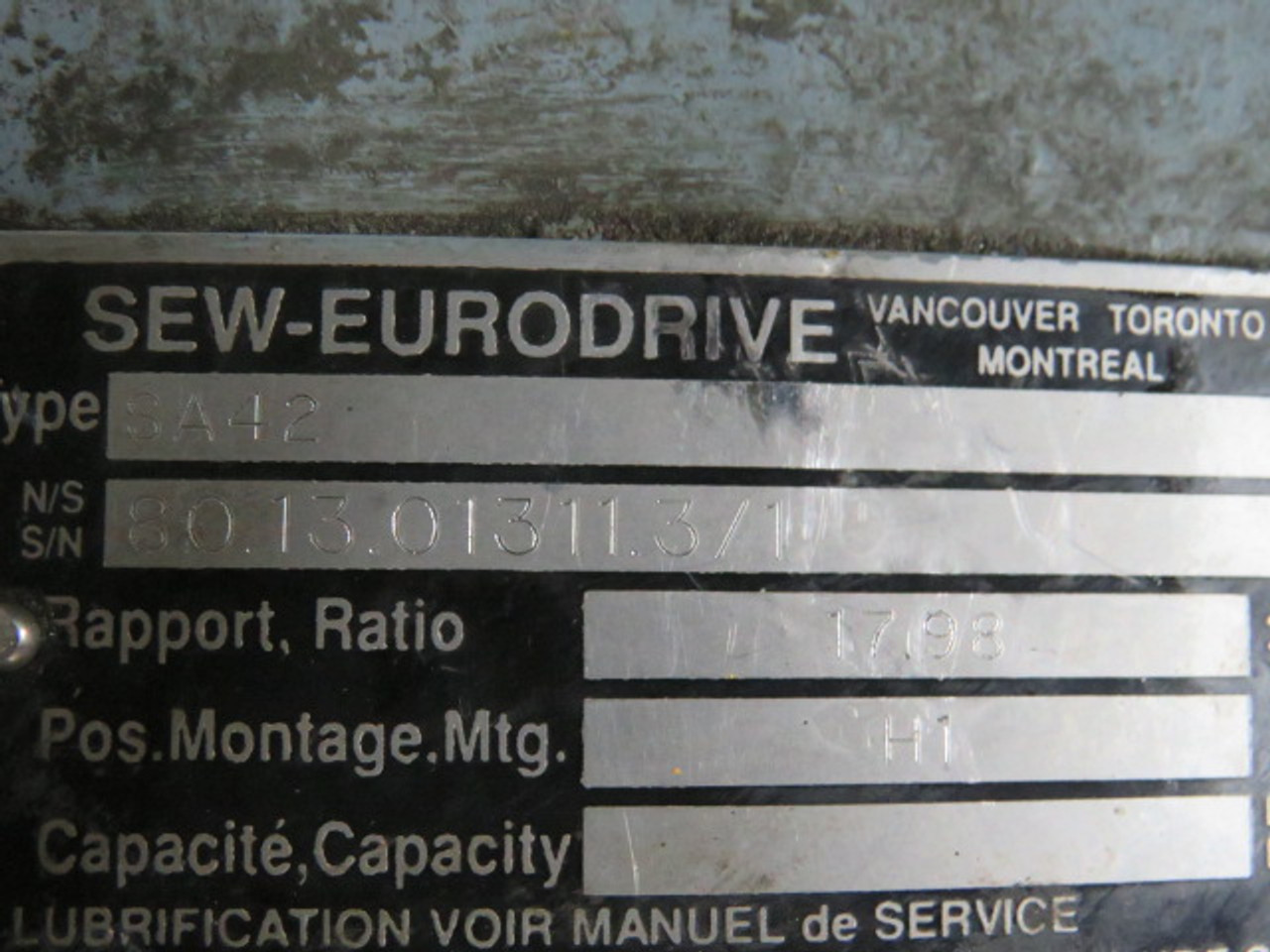 Sew-Eurodrive SA42 Gear Reducer 17.98:1 Ratio USED