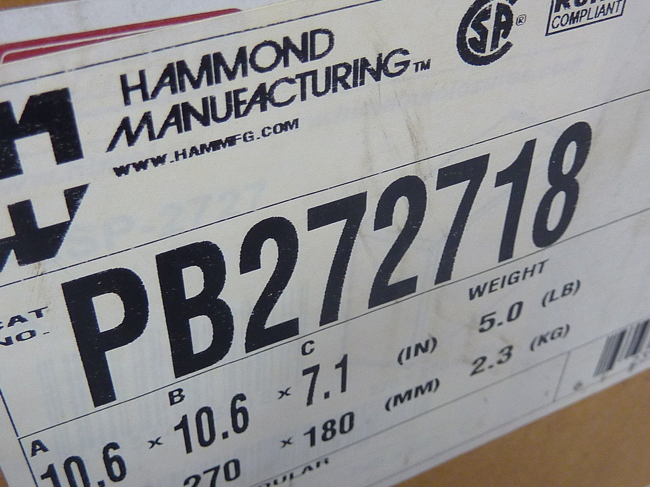 Hammond PB272718 Polyester Modular Enclosure 10.6x10.6x7.1 ! NEW !