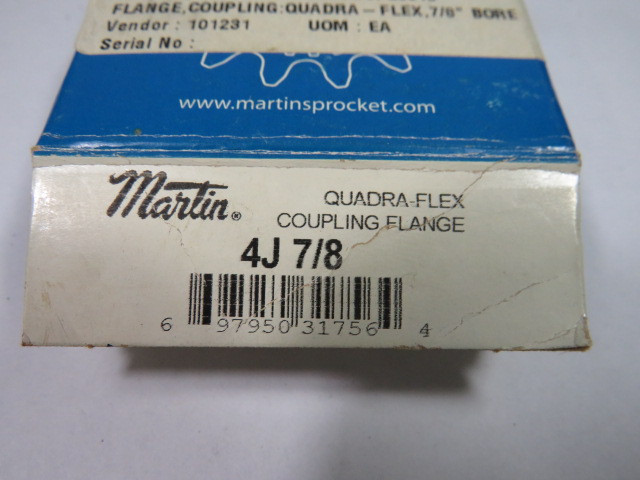 Martin 4J-7/8 Sleeve Coupling Flange 7/8" Bore 7/8" LTB 2.46" F USED