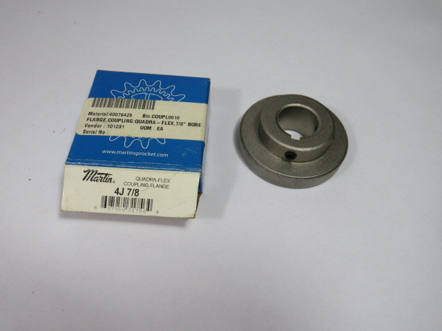 Martin 4J-7/8 Sleeve Coupling Flange 7/8" Bore 7/8" LTB 2.46" F USED