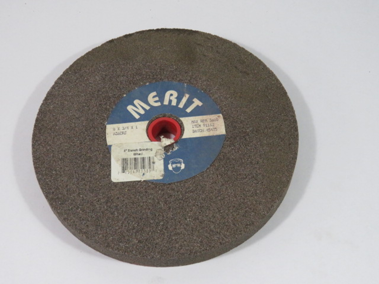 Merit A36CRS 8" Bench Grinding Wheel Max RPM 3600 8"x3/4"x1" Item# 91112 ! NOP !