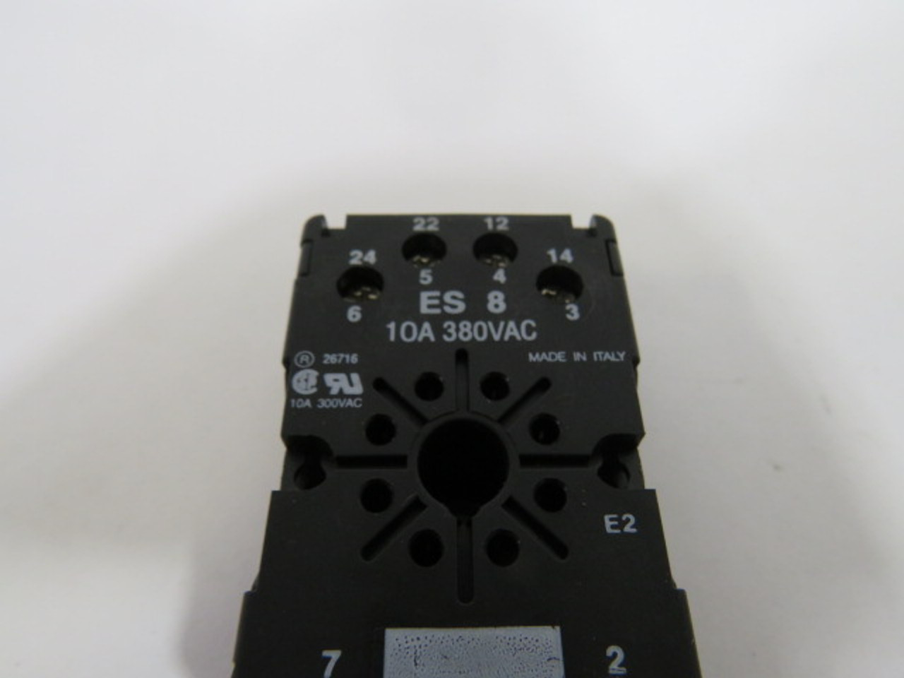 Custom Connector ES-8 Relay Socket 10A 380VAC 8-Pin USED