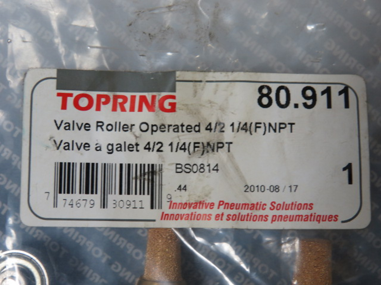 Topring 80.911 Valve Roller Operated 4/2 1/4 (F) NPT ! NWB !