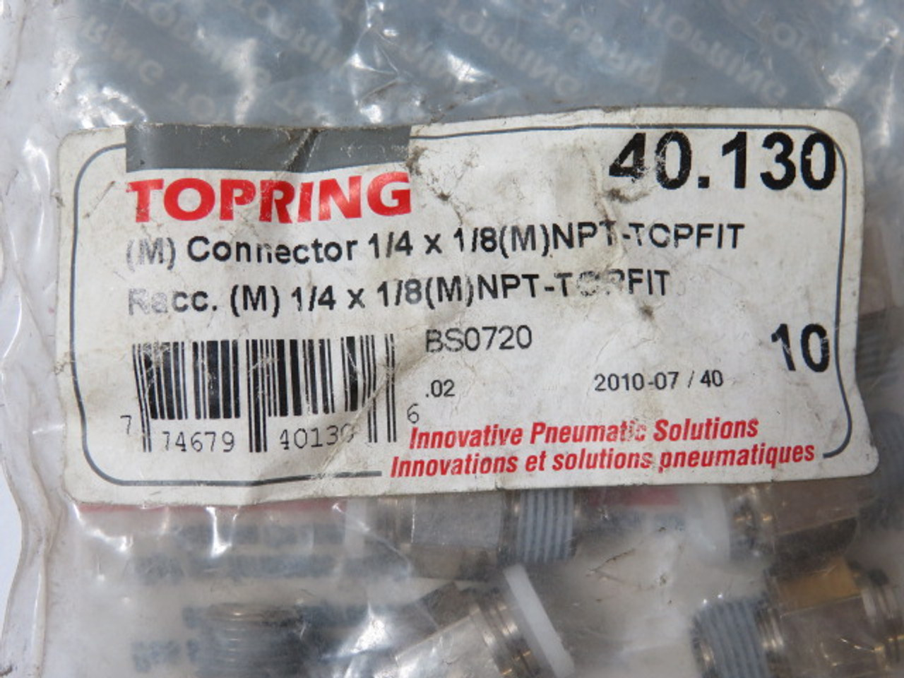 Topring 40.130 (M) Connector 1/4" x 1/8" (M) NPT - Topfit ! NWB !