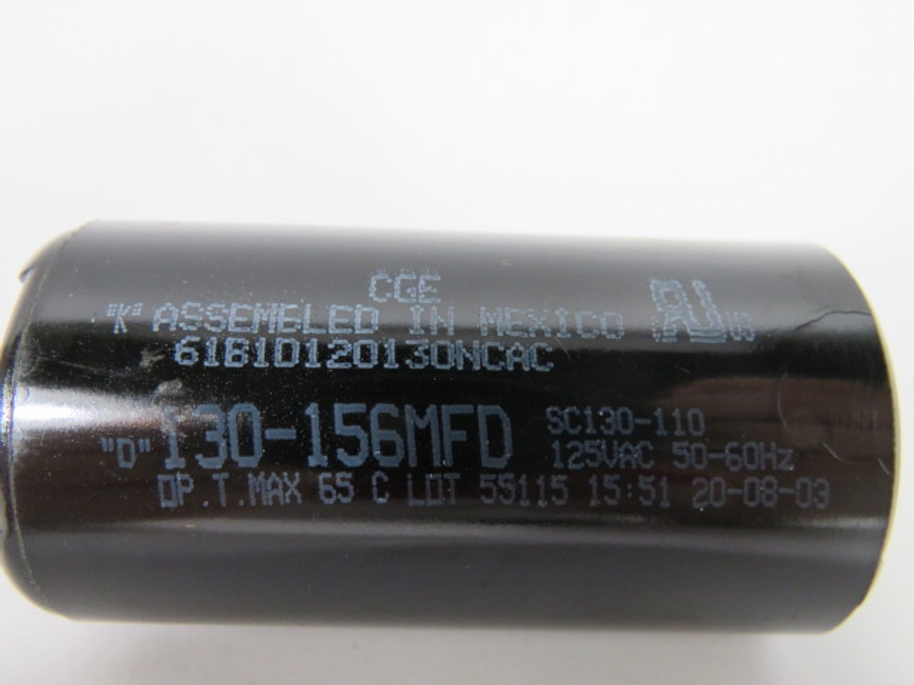 CGE 61B1D120130NCAC Motor Start Capacitor 130-156MDF/uF 110-125VAC ! NEW !