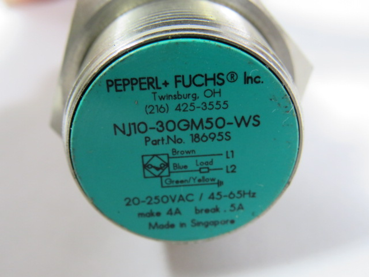 Pepperl+Fuchs 18695S Inductive Sensor 20-250VAC 45-65HZ USED