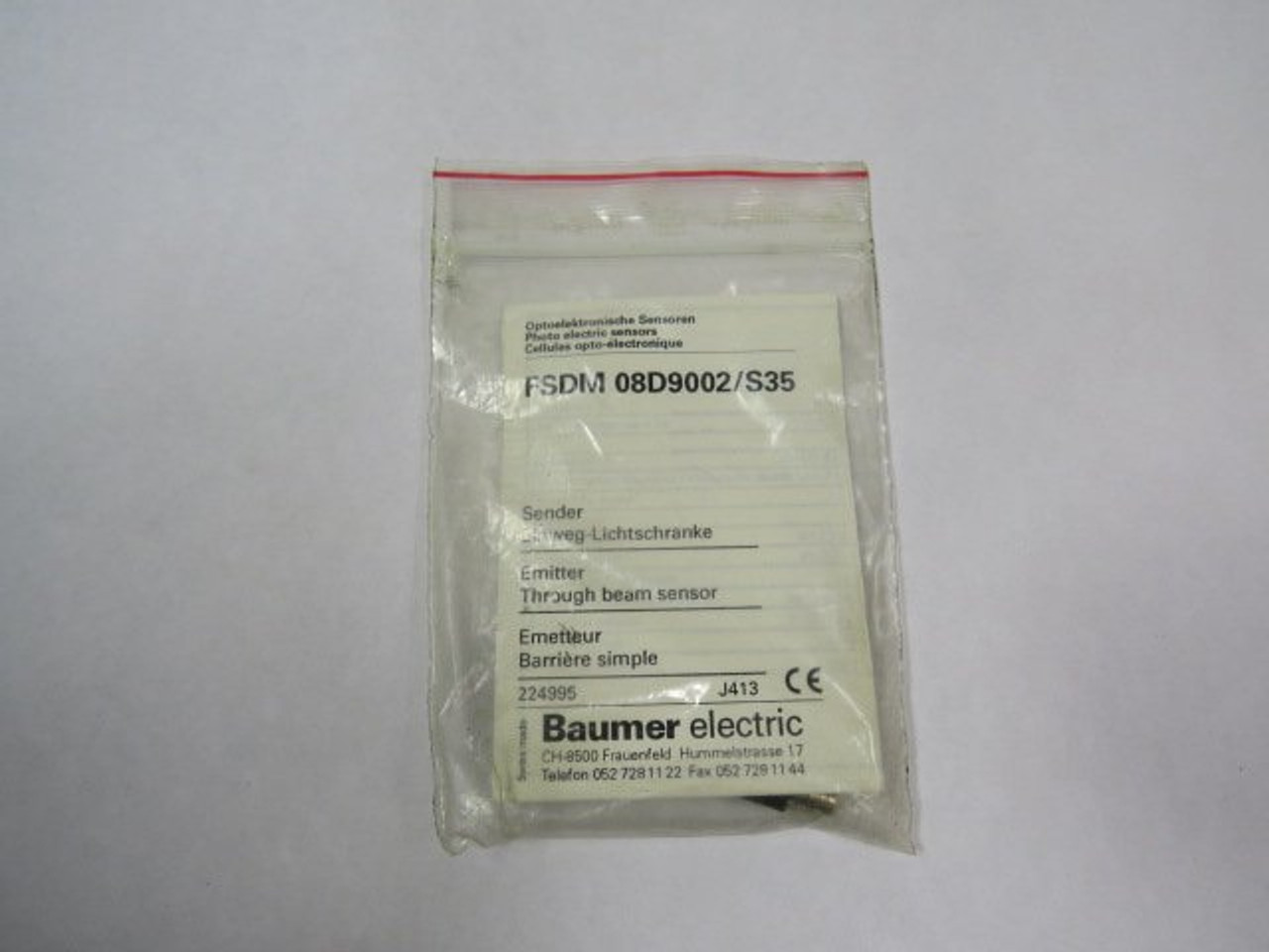 Baumer FSDM08D9002/S35 Photoelectric Sensor 10-30VDC ! NWB !