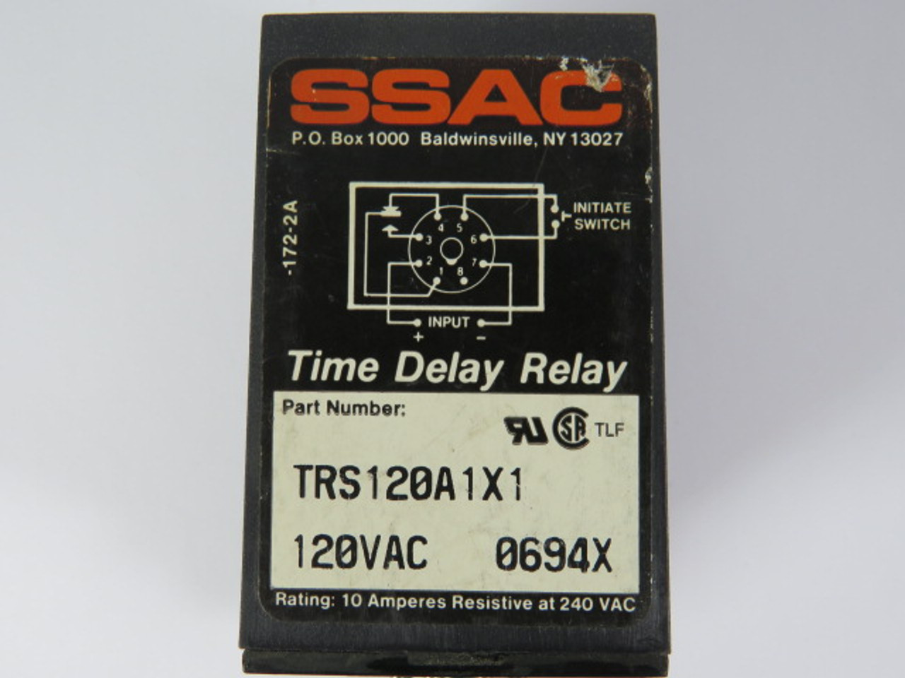 SSAC TRS120A1X1 Time Delay Relay 120V AC 8 Pin USED