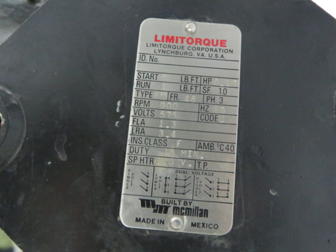 LimiTorque L120-10 Electric Valve Actuator 240/480VAC 1/3HP 100ft-lb USED