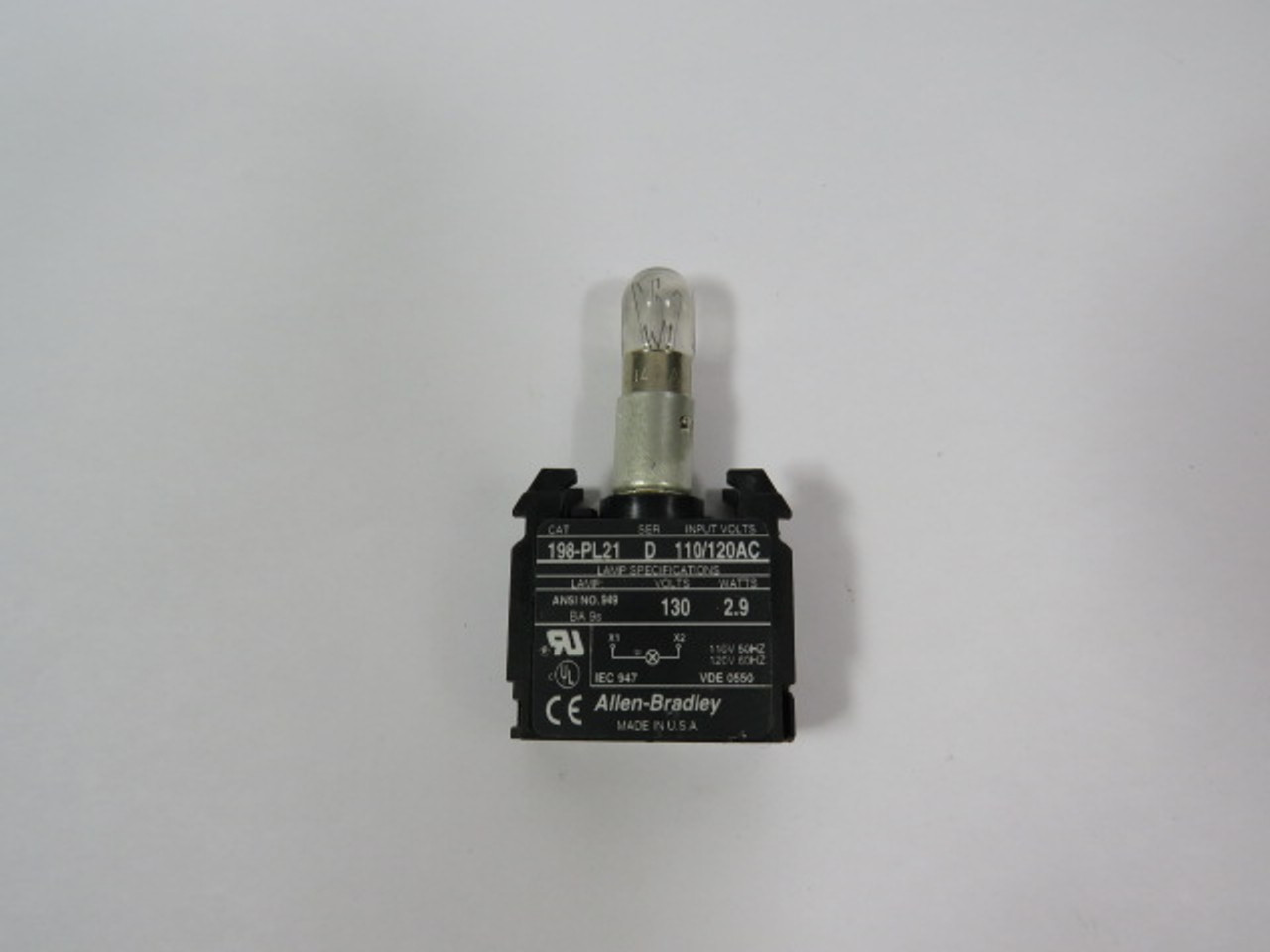 Allen-Bradley 198-PL21 Series D Lamp Module 110/120AC USED