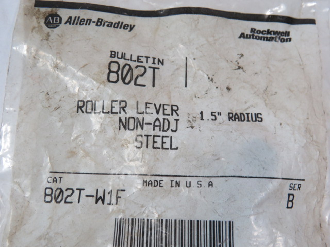 Allen-Bradley 802T-W1F Ser B Steel Non Adjustable Limit Switch Roller Lever NWB