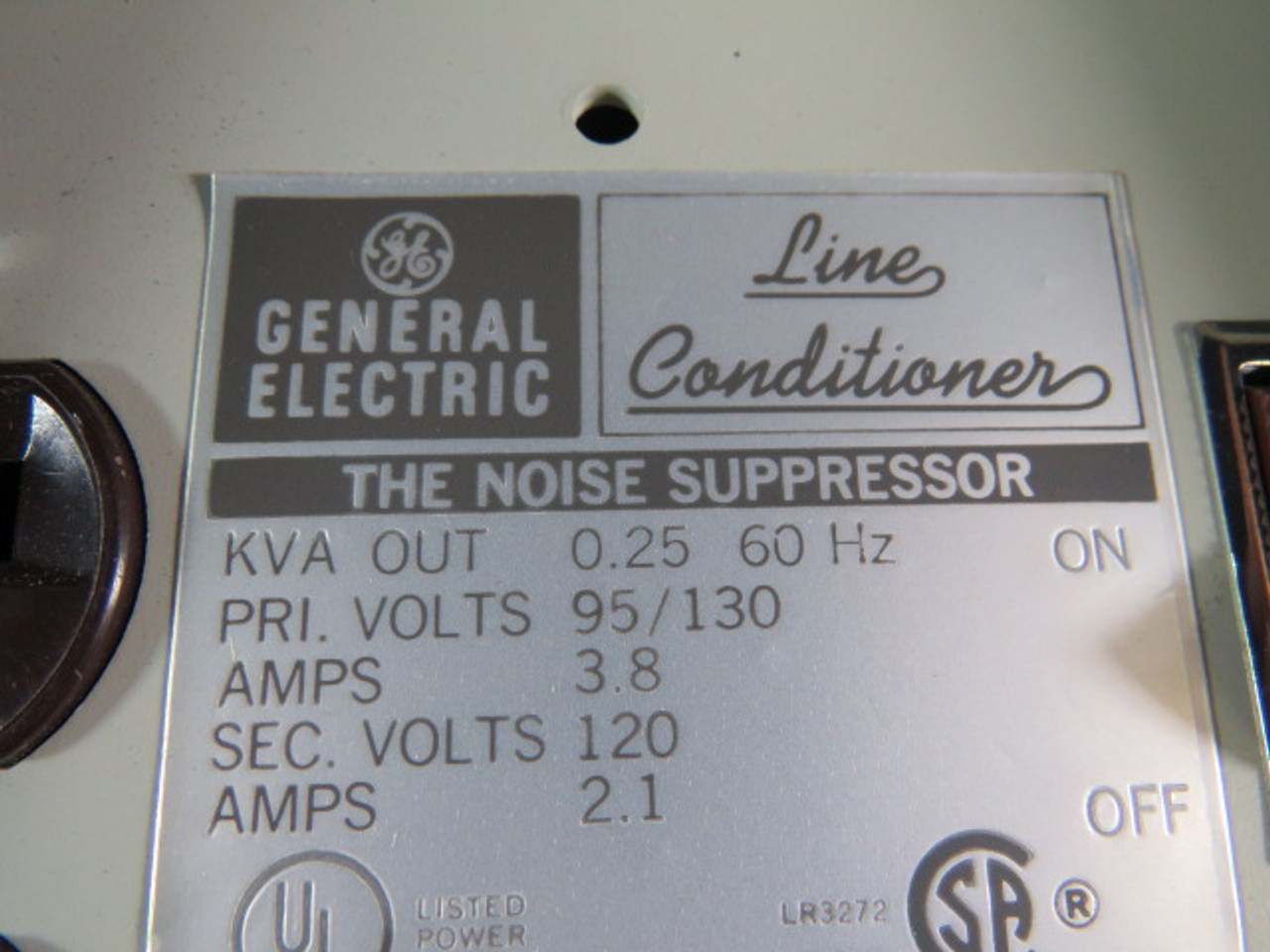 General Electric 9T91L140 Line Conditioner .250kVa 95-130V 1Ph 60Hz. ! NEW !