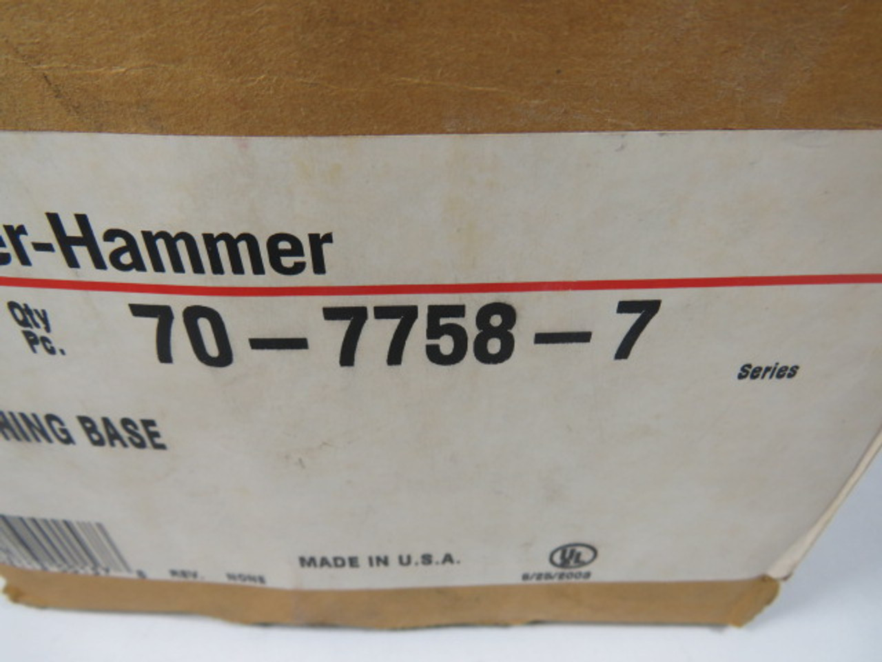 Cutler-Hammer 70-7758-7 Safety Switch Base 100A 2Pole 2-Pack ! NEW !