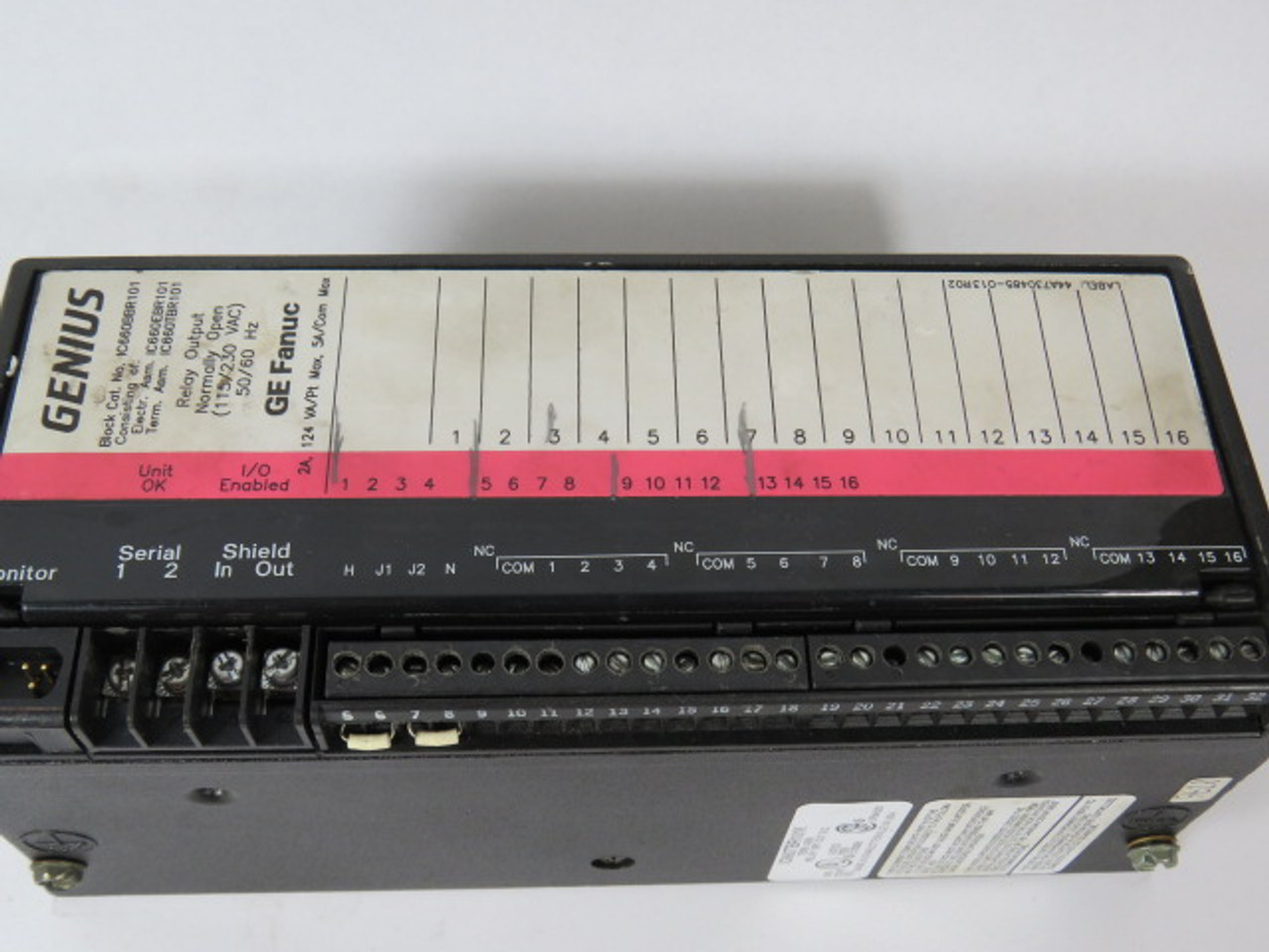 GE Fanuc IC660EBR101L Genius Analog 16Pt I/O Block *No Power* ! AS IS !