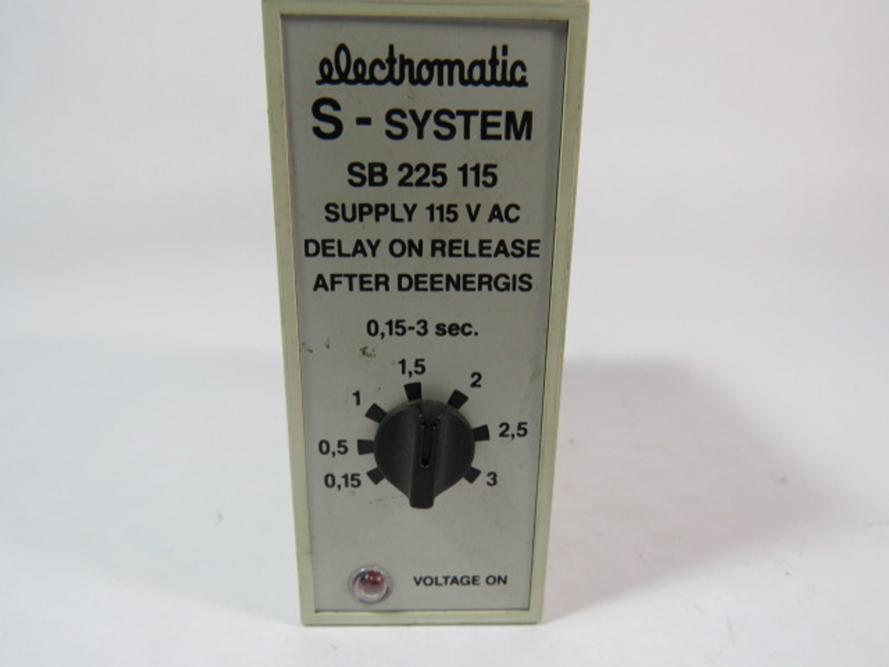Electromatic SB-225-115 Time Delay Relay 120VAC 5A 45-65Hz 0.15-3sec USED