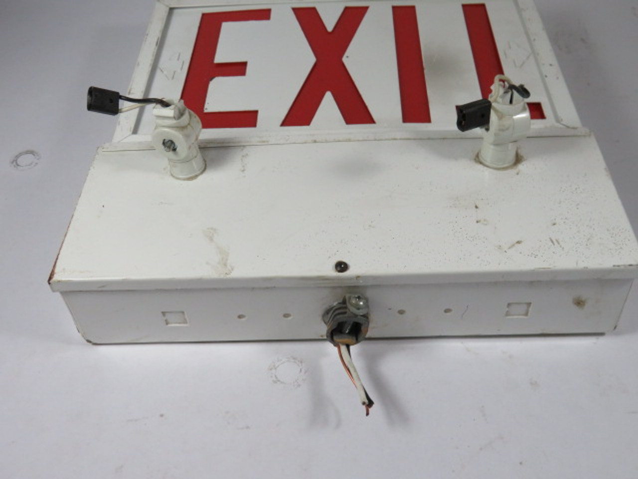 Lithonia Lighting HX-S-W-3-R-120 Incandescent Exit Sign MISSING PARTS ! AS IS !