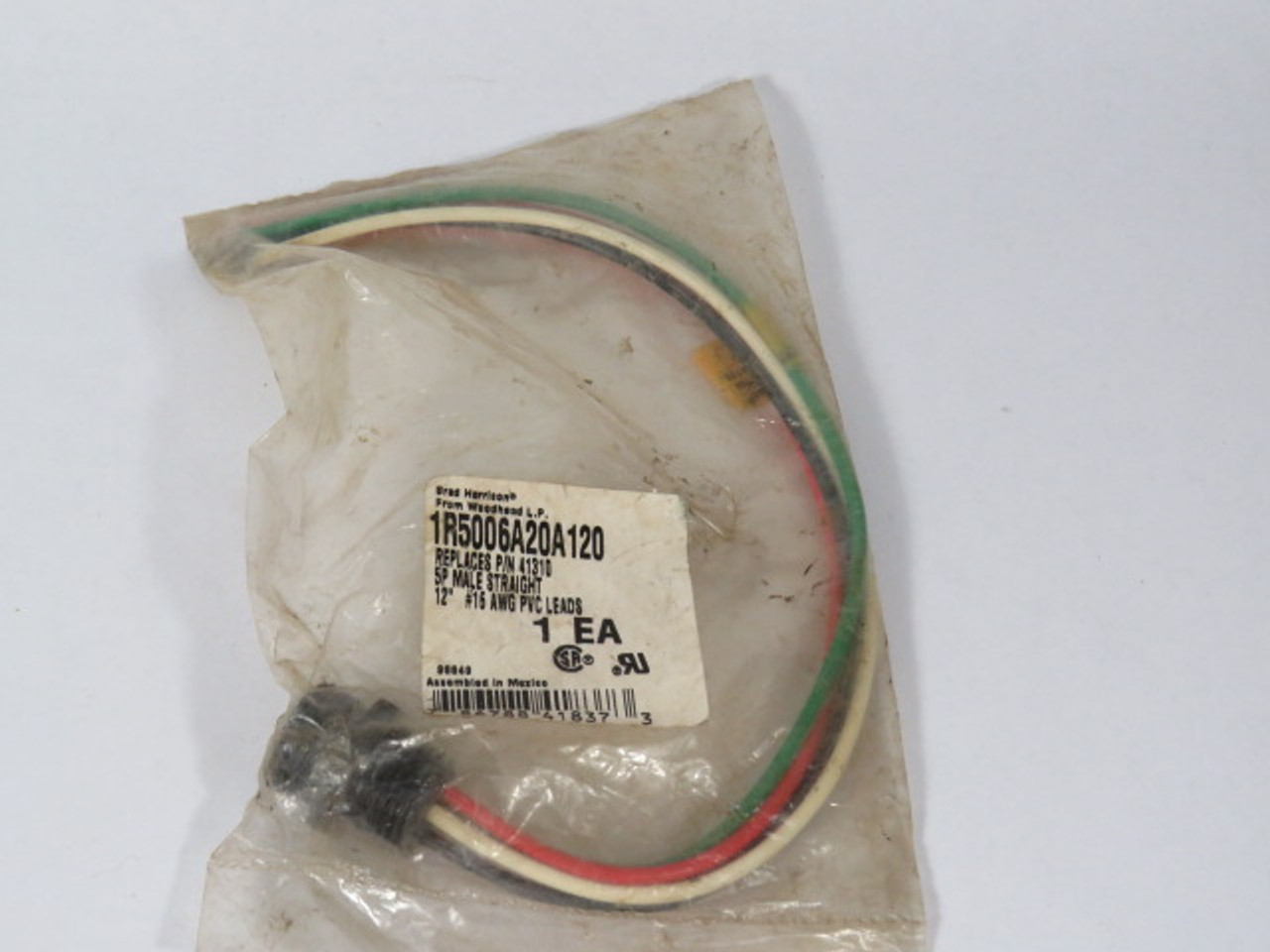 Brad Harrison 1R5006A20A120 Male Receptacle 5 Pin 8A 600V 12" Lead ! NWB !