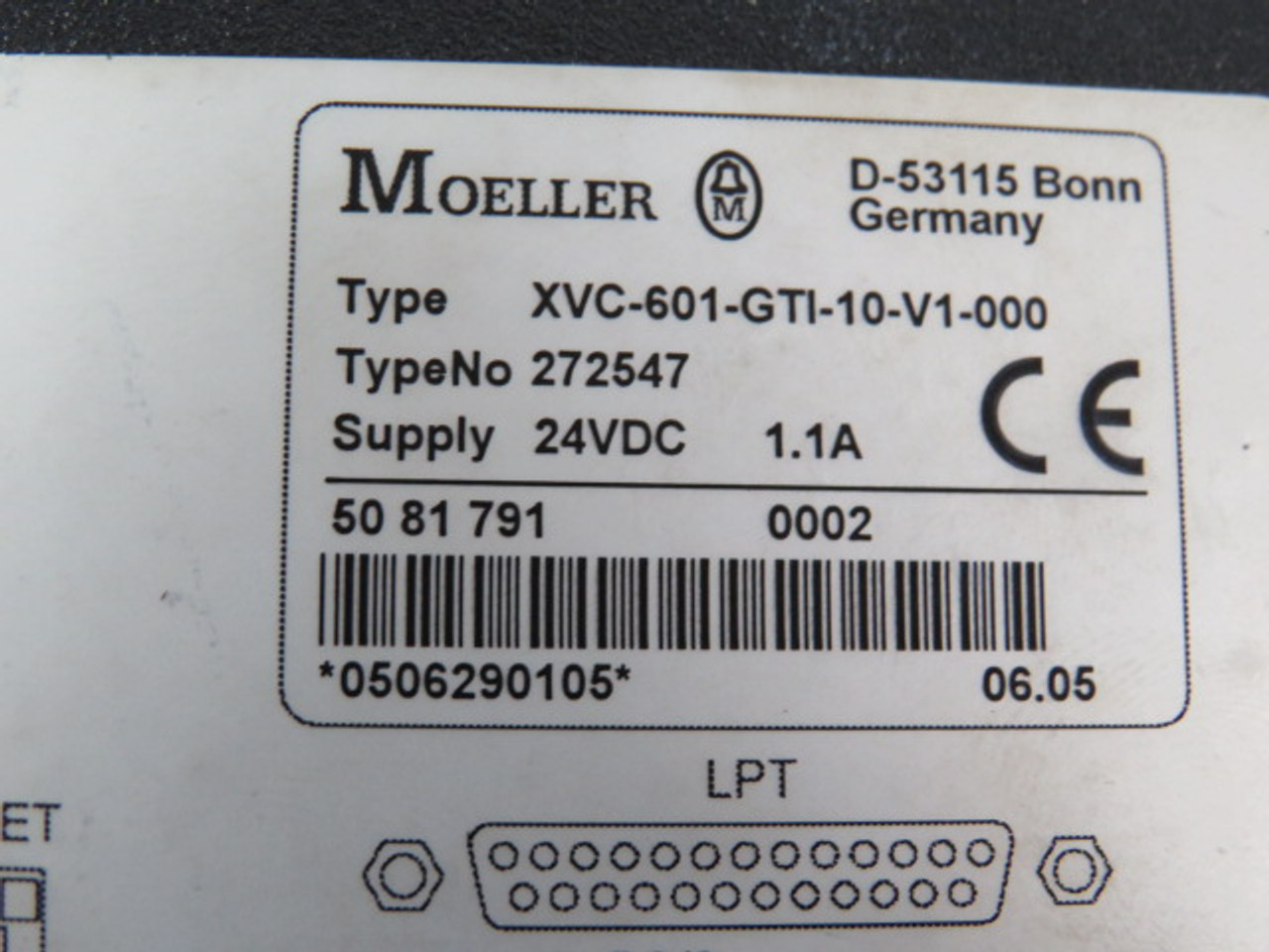 Moeller XVC-601-GTI-10-V1-000 Operator Panel Interface W/ 10" Touch SCRN USED