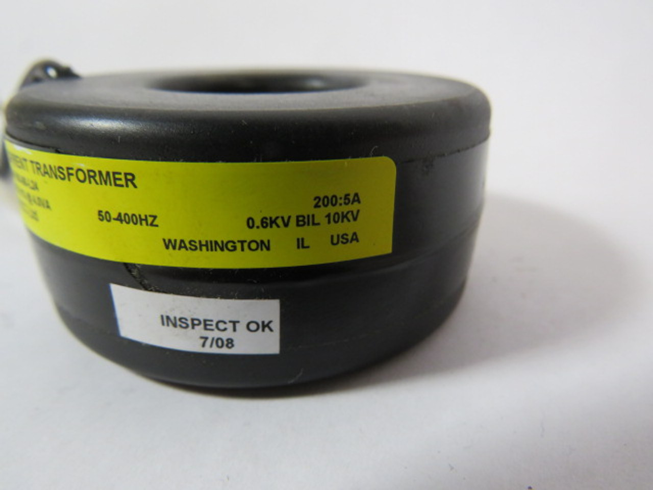 Wicc Ltd. 546-200-00-L24 Current Transformer 1%@4VA 50-400Hz 200:5A USED