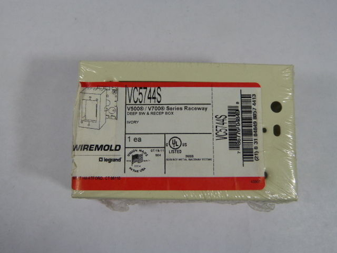 Wiremold V5744S VC5744S Rectangular 1-Gang Deep Switch Receptacle Box ! NEW !