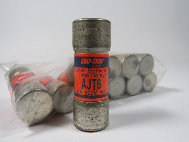 Gould Shawmut AJT6 Amp-Trap Time Delay Fuse 6A 600V Lot of 10 USED