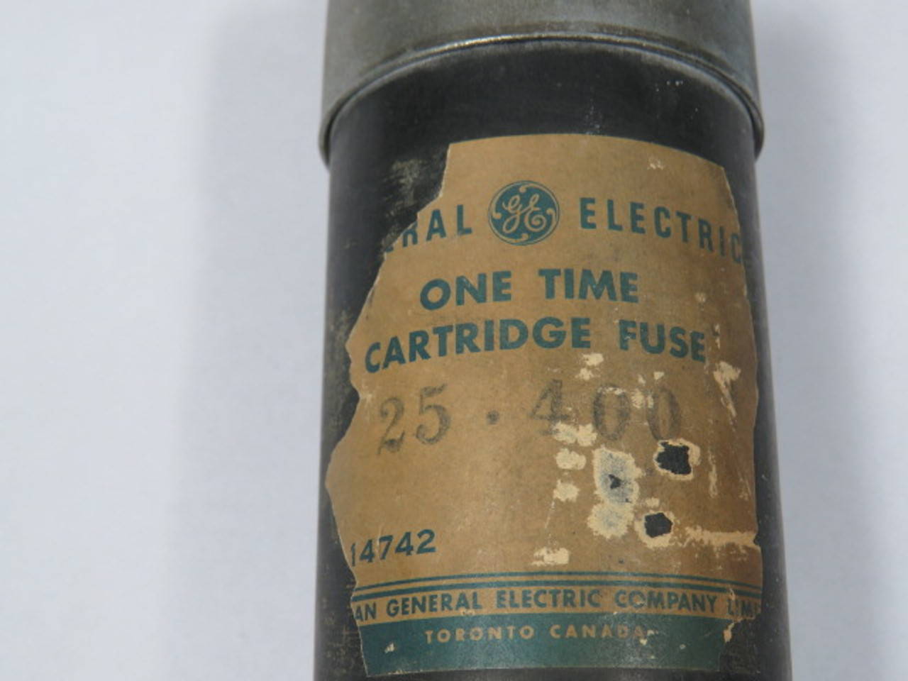 General Electric 25/400 One Time Fuse 25A 400V USED