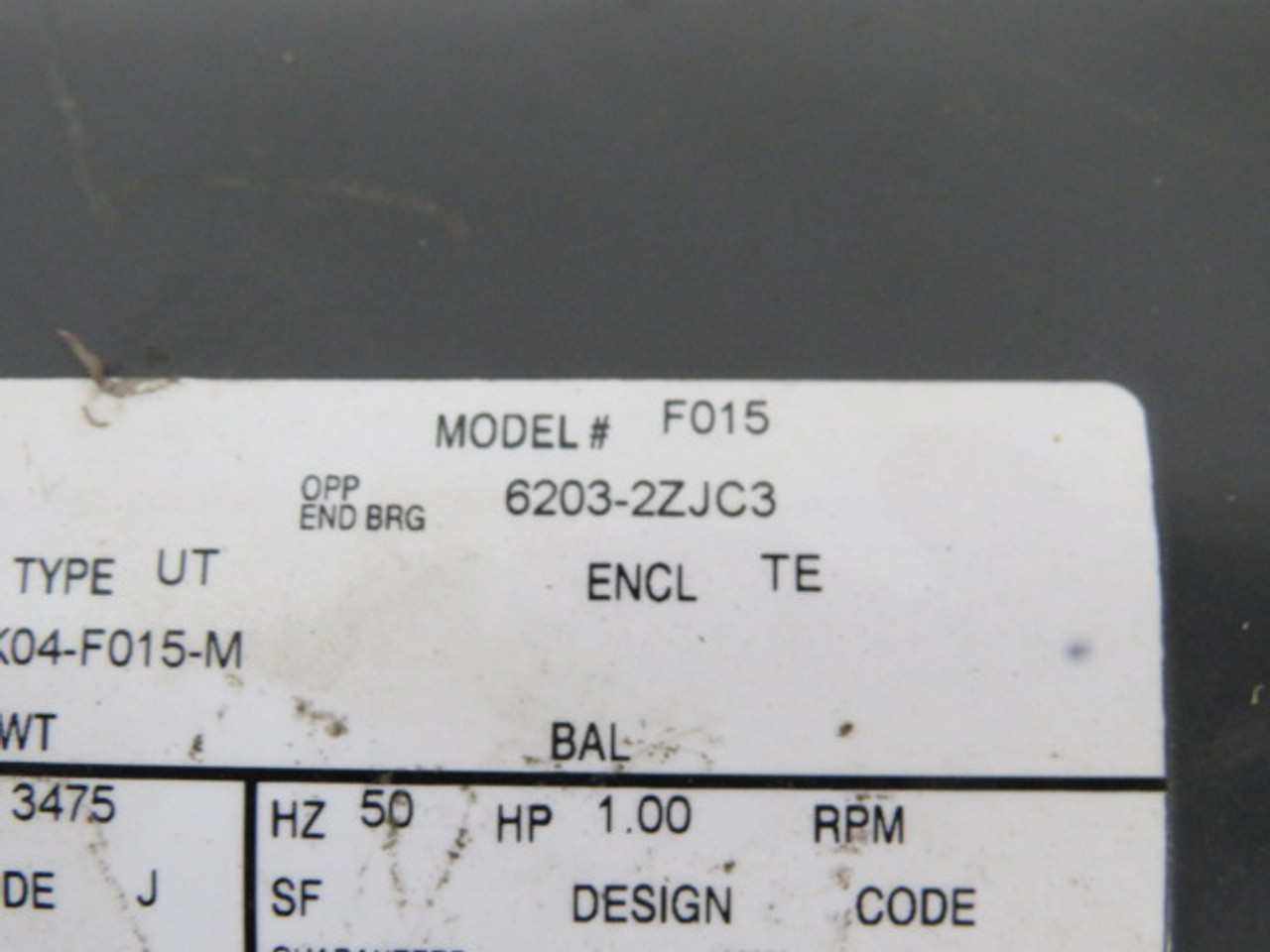 Emerson 1HP 3475RPM 208-230/460V 56C TEFC 3Ph 3-3/1.5A 60Hz USED