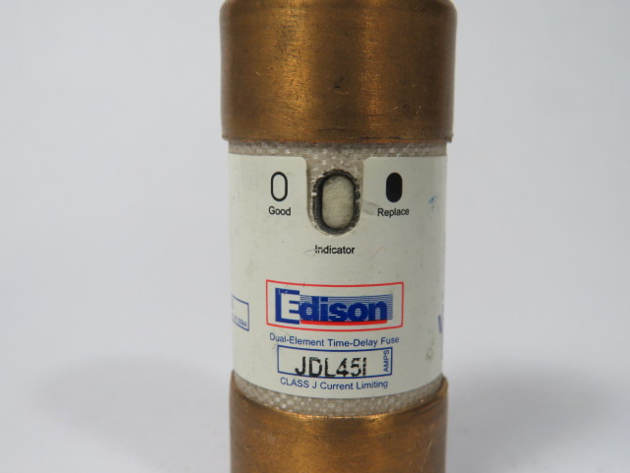 Edison JDL45I Dual Element Time Delay Indicator Fuse 45A 600V USED