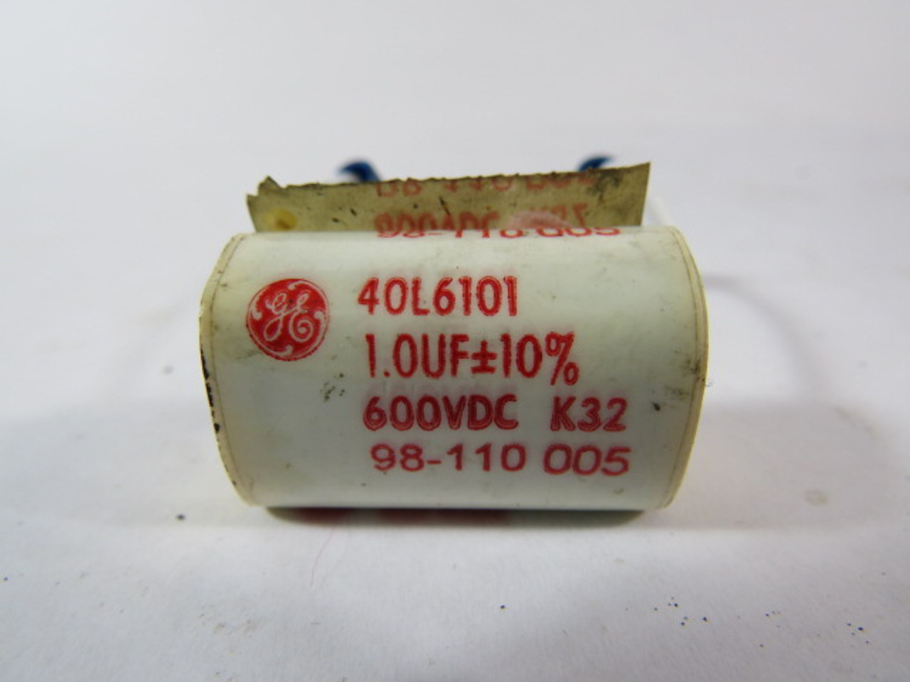 General Electric 40L6101 Film Capacitor 600VAC 1A 1.0UF+10% USED