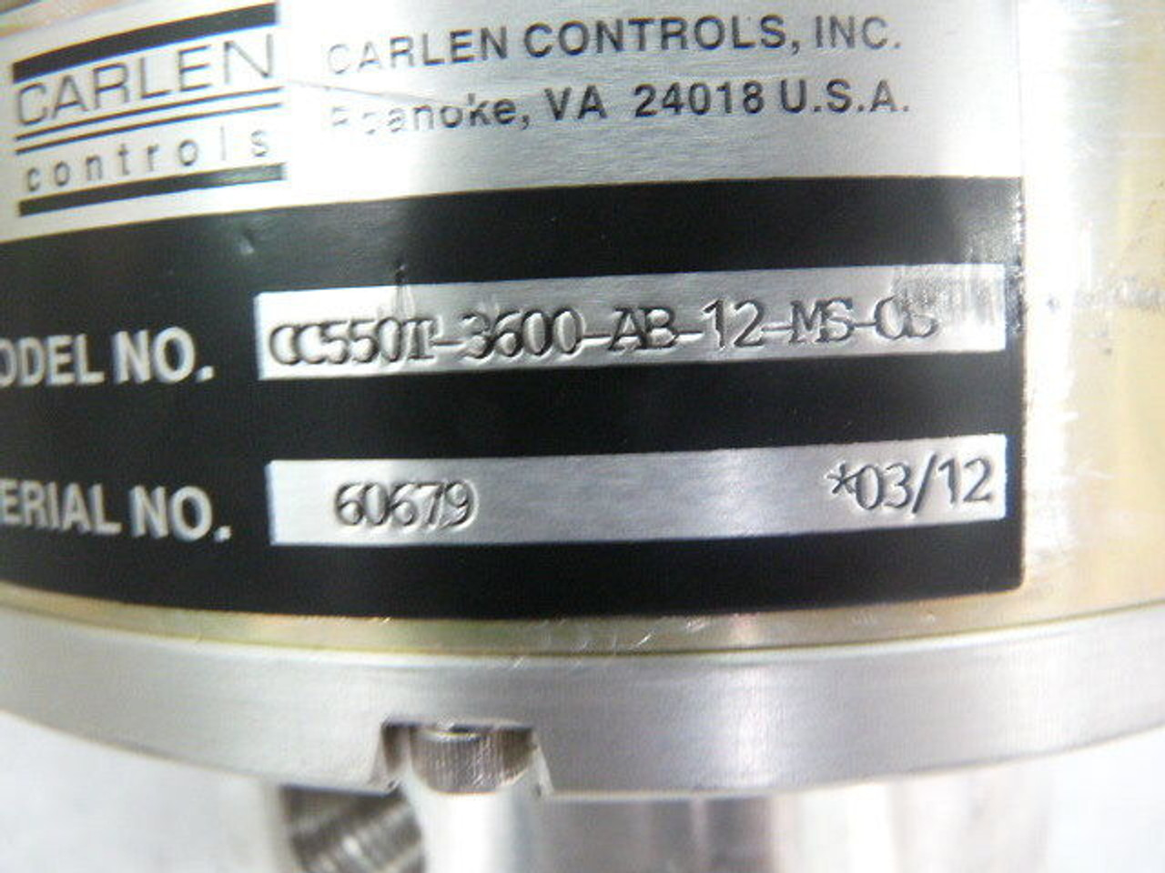 Carlen Controls Incremental Encoder 3600RPM 5-15VDC USED