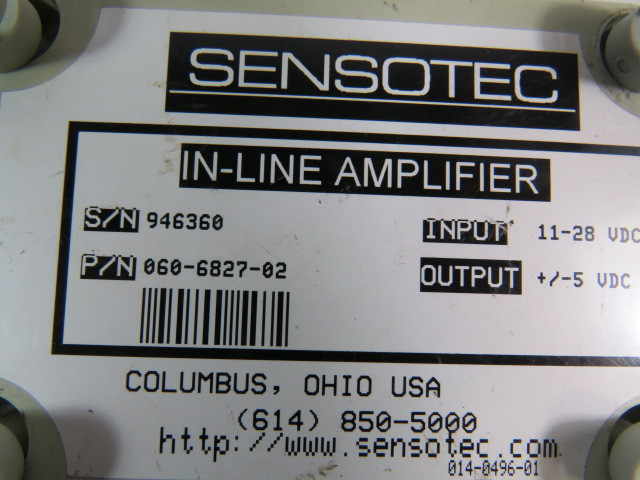 Sensotech 060-6827-02 Universal In-Line Amplifier 11-28VDC USED