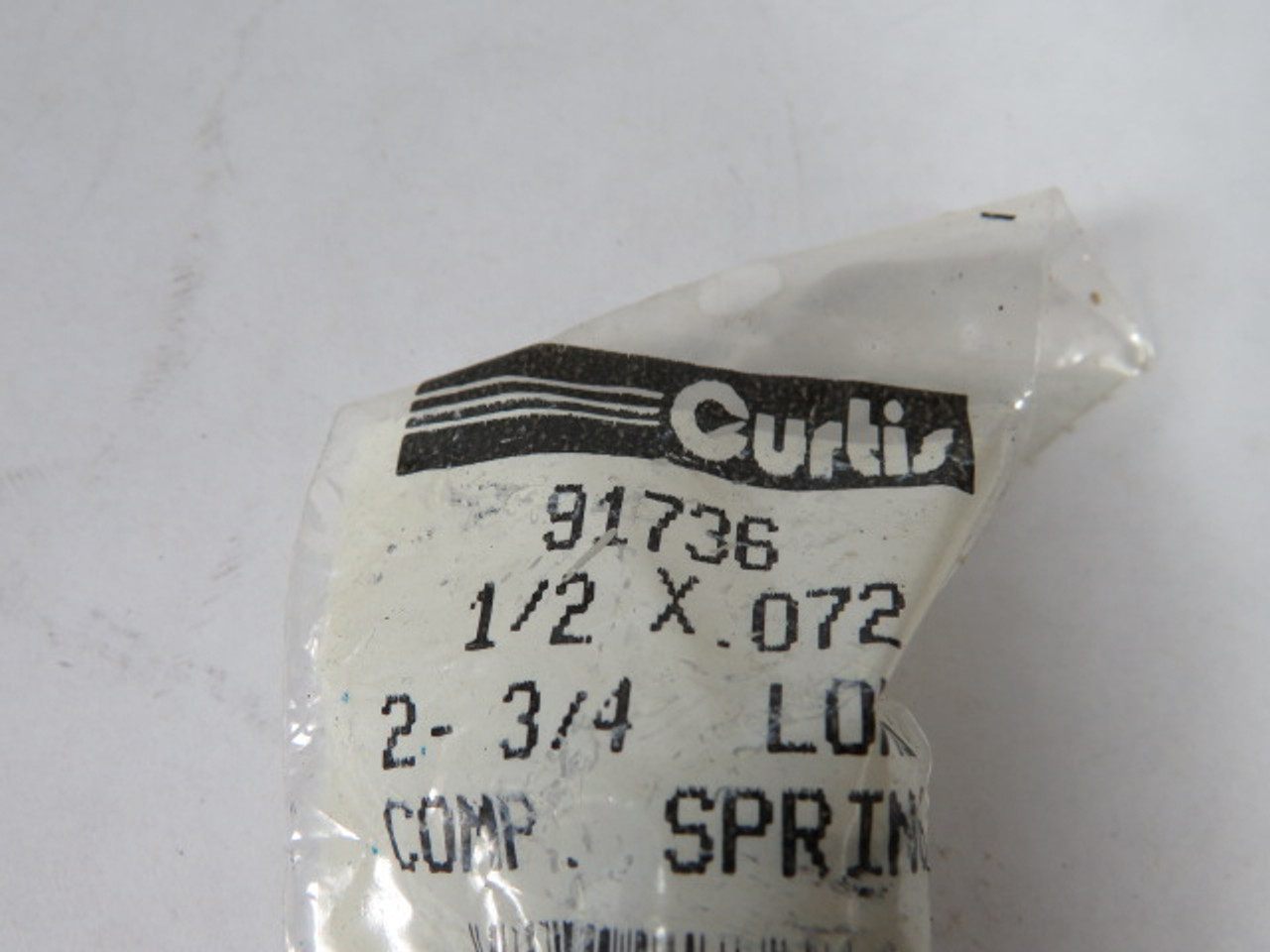 Curtis 91736 Extension Spring 2-3/4" L 1/2" OD .072" WD 2-Pk ! NWB !