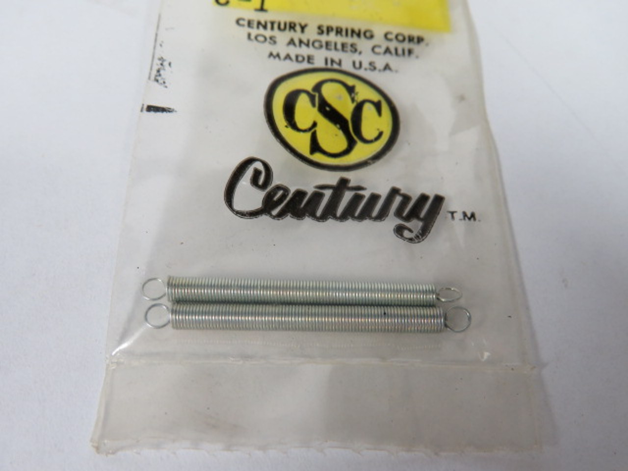 Century Spring C-1 Extension Spring 1-1/2" L 1/8" OD .015 WD 2-Pk ! NWB !