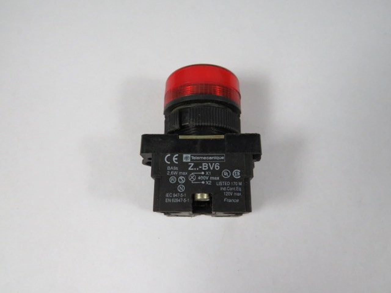 Telemecanique ZA2-BV04 Red Pilot Light w/ Light Module USED