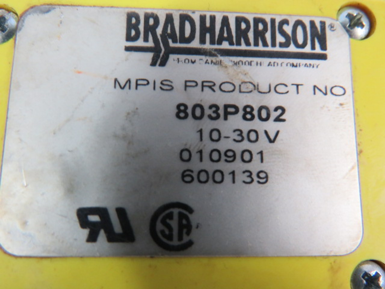 Brad Harrison 803P802 Multi Port Interconnect System 10-30V 8 Ports ! AS IS !