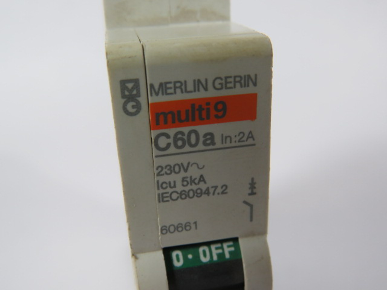 Merlin Gerin 60661 C60A Circuit Breaker 2A 230VAC 1Pole USED