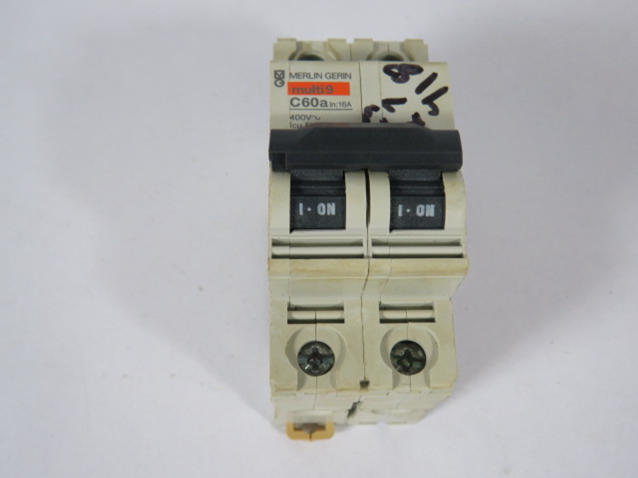 Merlin Gerin 60677 C60A Circuit Breaker 16A 400VAC 2Pole USED