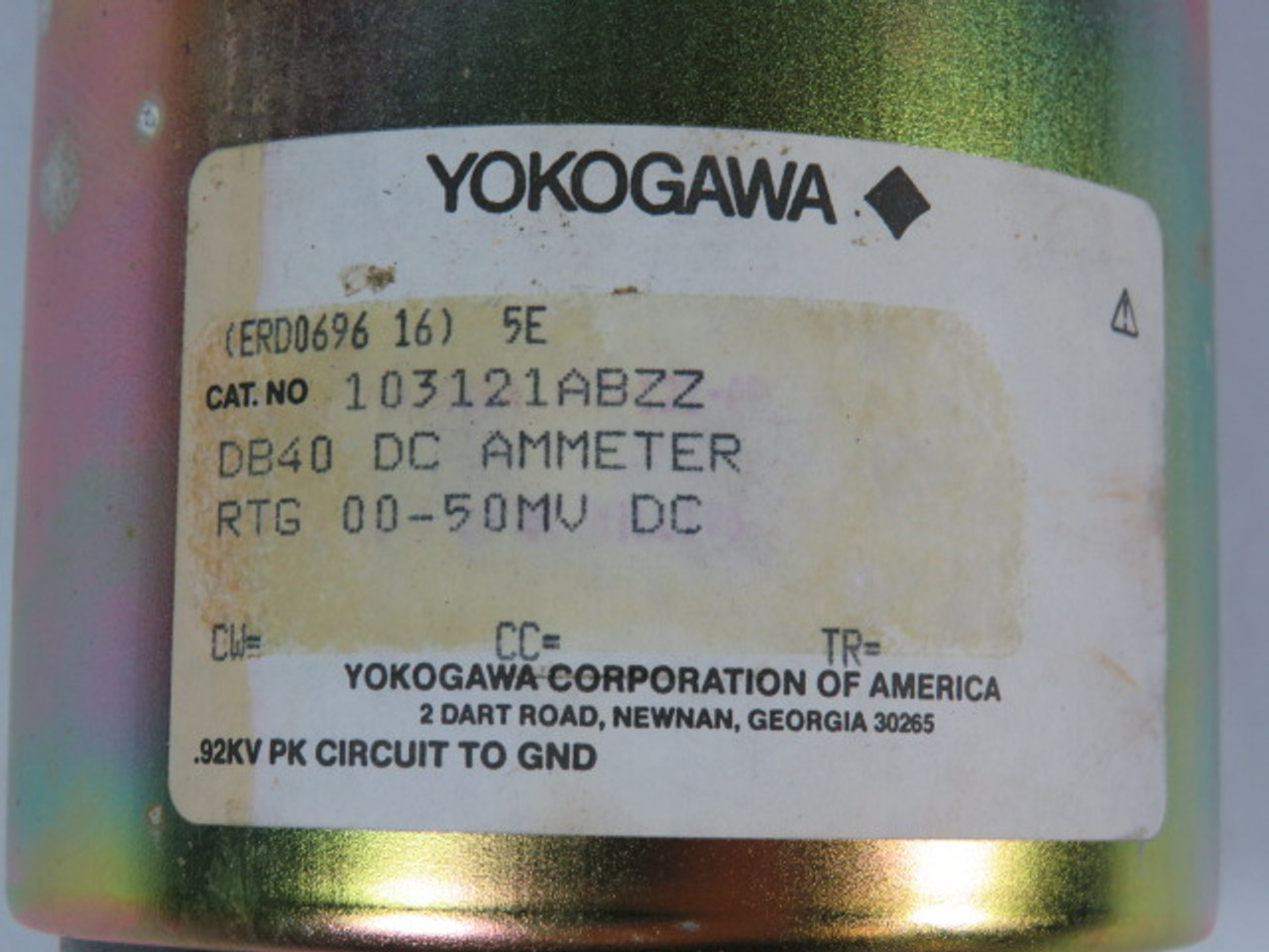 Yokogawa 103121ABZZ DC Panel Meter 50mV Range 100-0-100 Amps USED