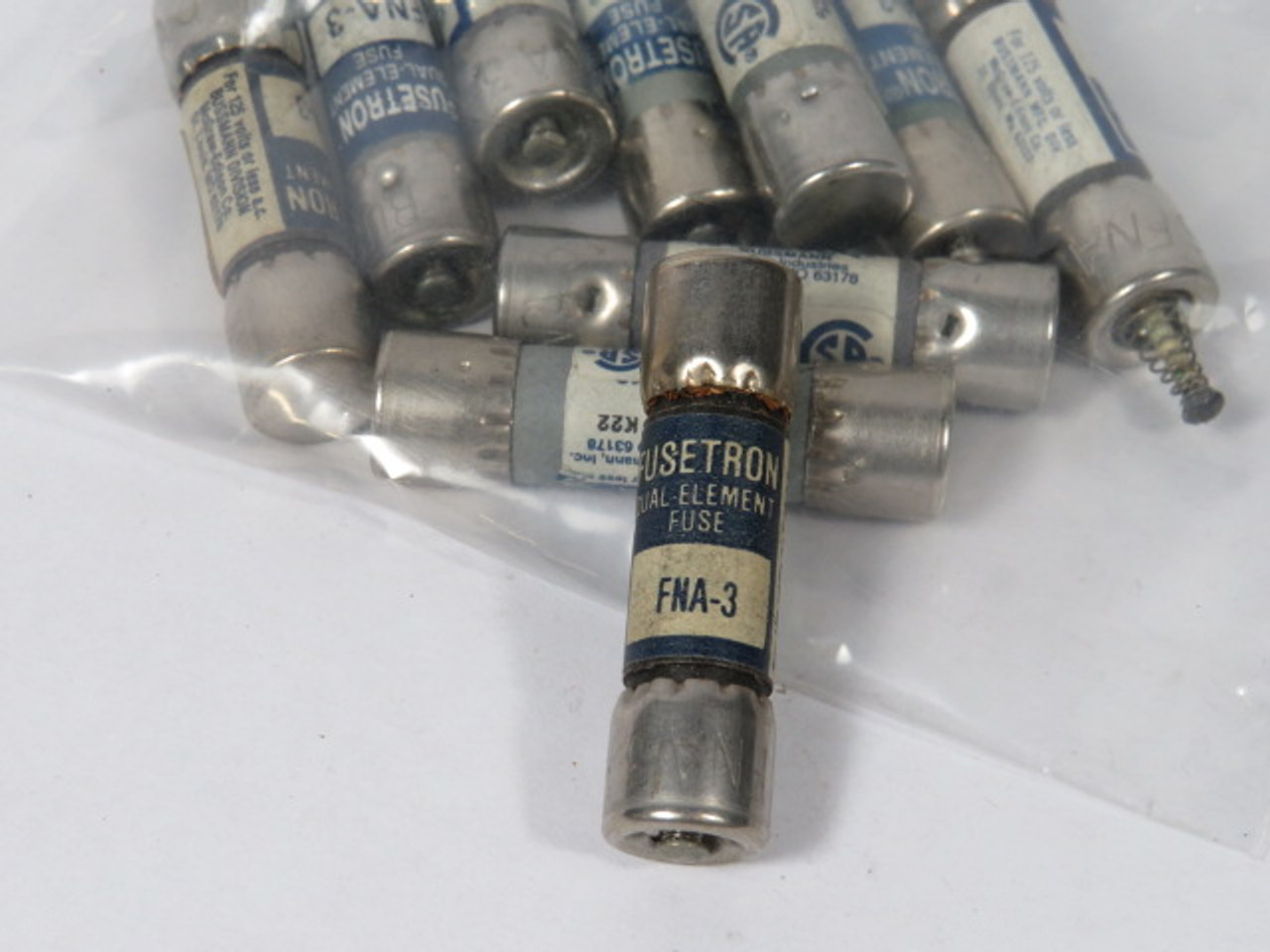 Fusetron FNA-3 Dual Element Fuse 3A 125V Lot of 10 USED