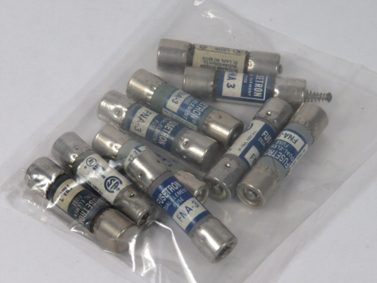 Fusetron FNA-3 Dual Element Fuse 3A 125V Lot of 10 USED