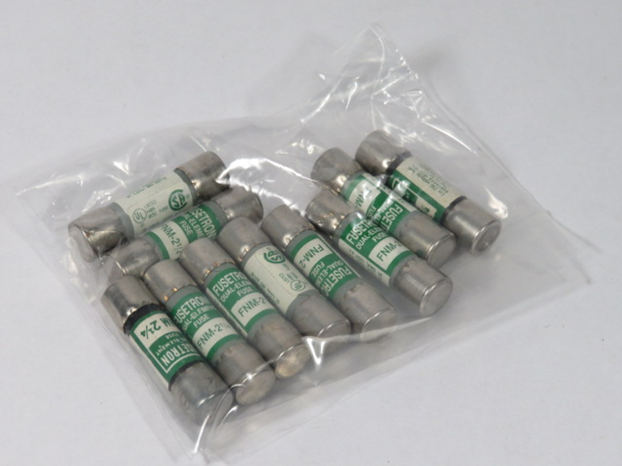 Fusetron FNM-2-1/4 Dual Element Fuse 2-1/4A 250V Lot of 10 USED