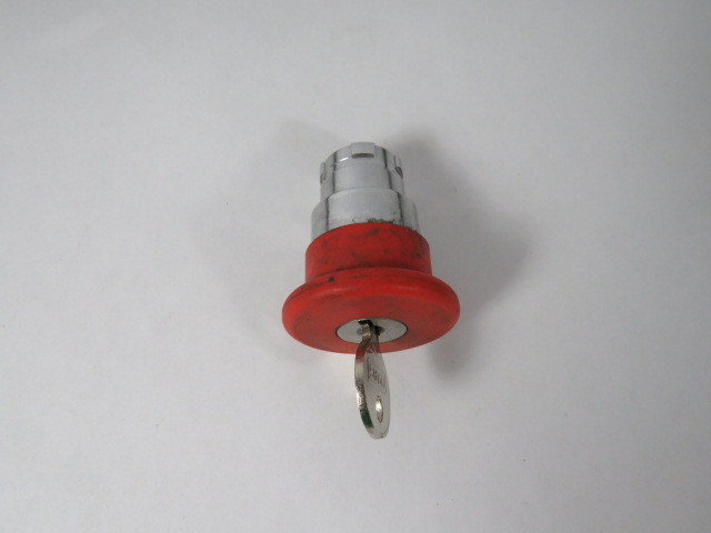 Allen-Bradley 800EM-MK4 Red Key Release Push-Pull Mushroom w/ Key USED