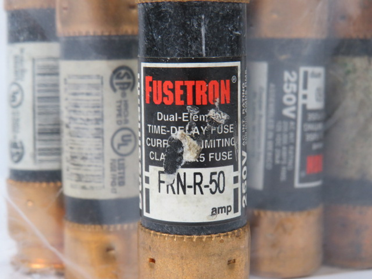 Fusetron FRN-R-50 Dual Element Time Delay Fuse 50A 250V Lot of 10 USED