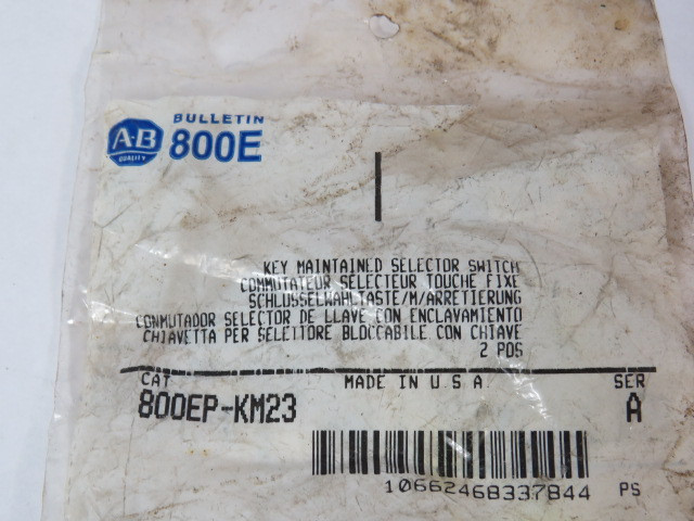 Allen-Bradley 800EP-KM23 Ser A 2 Position 22.5mm Keyed Selector Switch ! NWB !