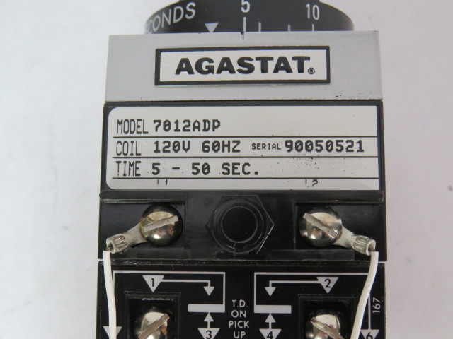 Agastat 7012ADP Time Delay Relay 120V 60Hz Coil 5-50 Seconds 10A PKG WEAR NEW