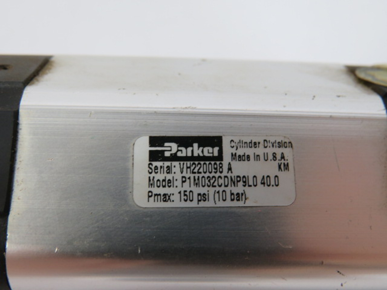 Parker P1M032CDNP9L040.00 Pneumatic Cylinder 32mm Bore 40mm Stroke USED